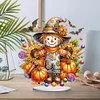 Diamond Painting Halloween Autumn Scarecrow Table Top Ornament Kits for Home Office Decor