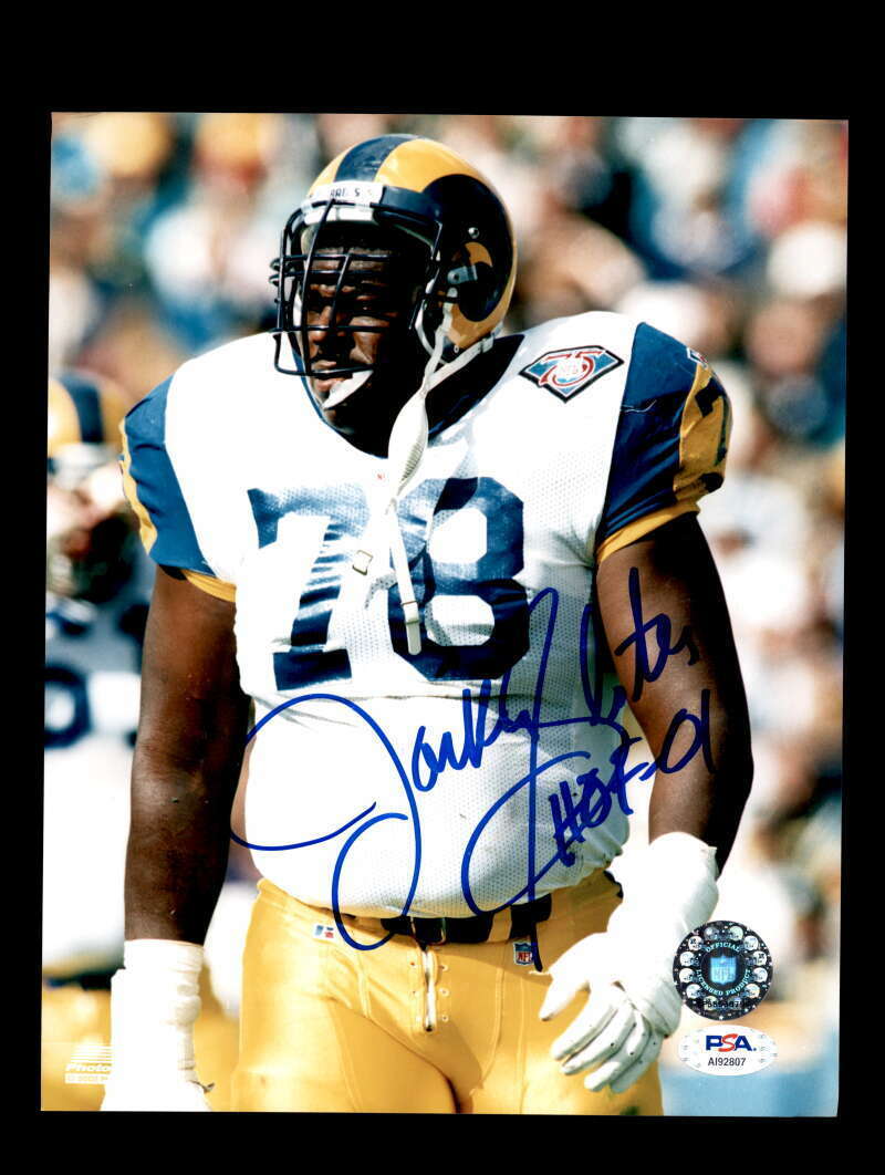 Jackie Slater PSA DNA Coa Rams Signed 8x10 Autograph Photo Poster painting