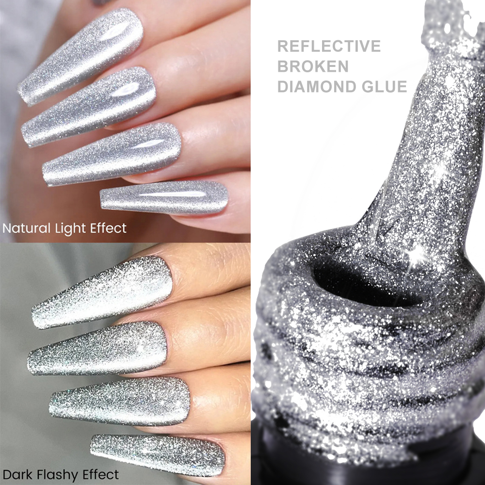Bayuyun 6ML Aurora Cat Eye Gel Nail Polish Sparkling Glitter Magnetic Gel Varnis Semi Permanent Soak Off UV Gel Starry Cat Eye Gel