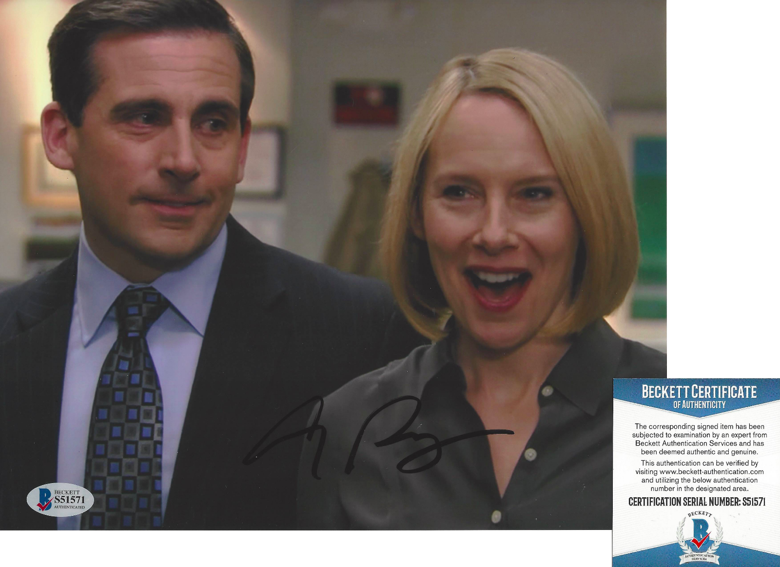 AMY RYAN SIGNED 'THE OFFICE' HOLLY FLAX 8x10 Photo Poster painting 2 ACTRESS BECKETT BAS COA