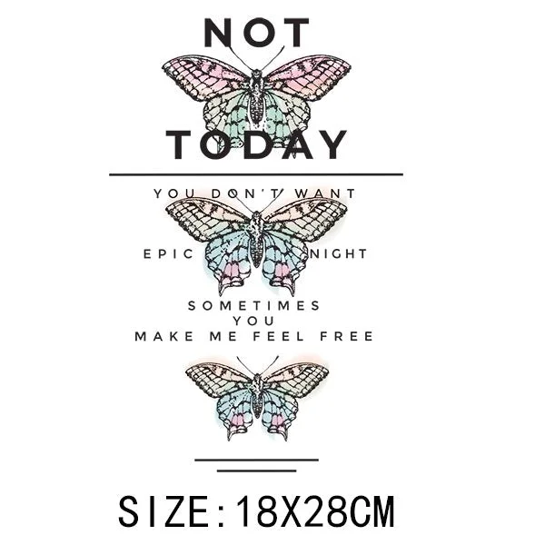 Beautiful Butterfly Thermal Sticker On T-shirt DIY Washable Iron On Hoodies Funny Design On Clothes Patches Appliqued Decoration