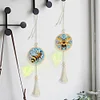 2Pcs Wooden Double Sided Diamond Art Hanging Tassel Suncatcher Pendant Kits