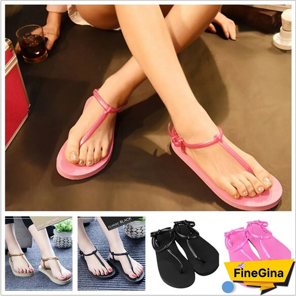New Womens Flat Sandal T-strap Thong Flip Flops Shoe Summer Sandals Comfortable Non-Slip shoes