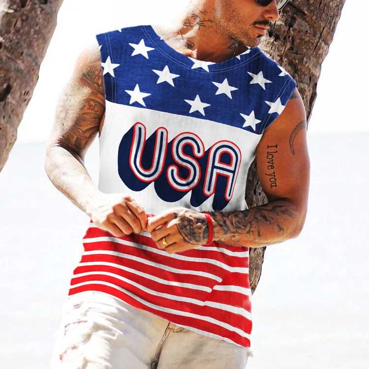 Men's Patriotic Independence Day Sleeveless Top