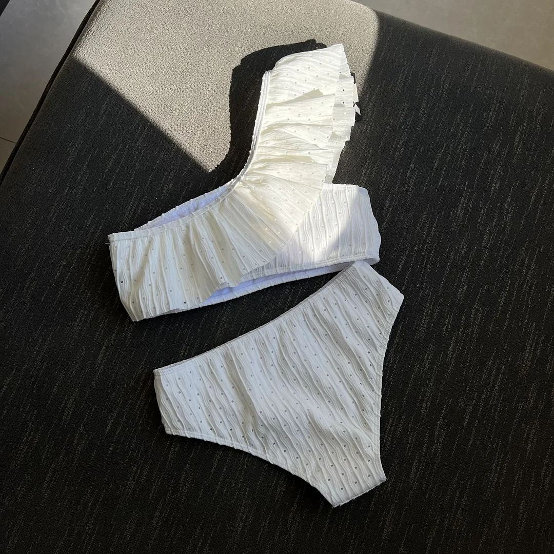 Uveng 2023 New Split Lotus Edge Split Swimsuit Bikini Bikini