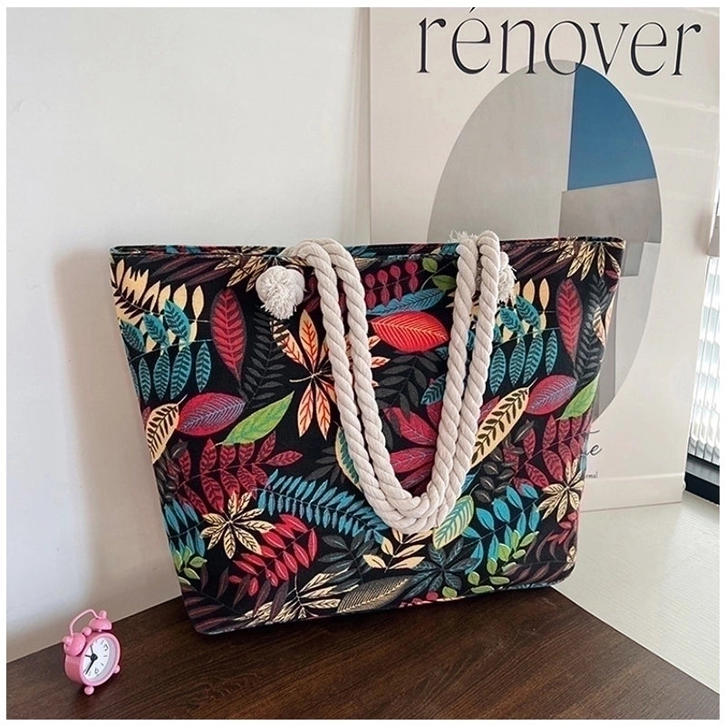 Women’s Vintage Style Geometric Canvas Shopping Bags