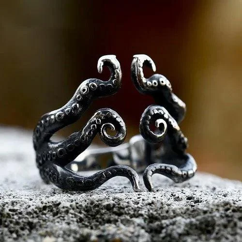 Retro Octopus Tentacles Stainless Steel Ring
