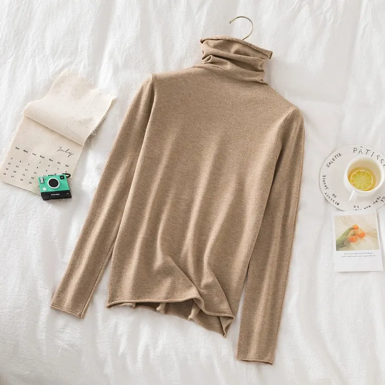 Turtleneck Women Sweaters 2020 Autumn Winter Sweater Knitted Pullover Long Sleeve Woman Sweaters Tops Soft Jumper Pull Femme