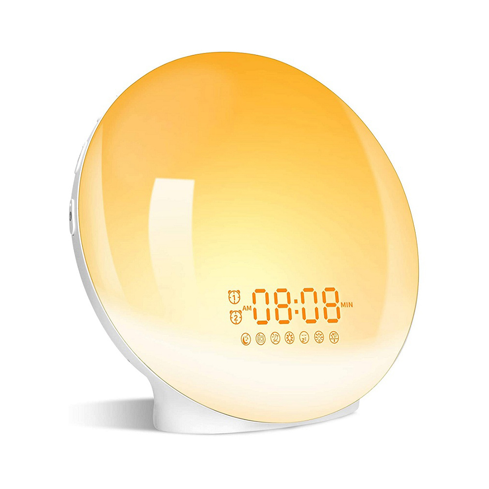 Smart Wake Up Light Digital Clock 7 Colors Sunrise Sunset FM Radio LED Lamp от Cesdeals WW