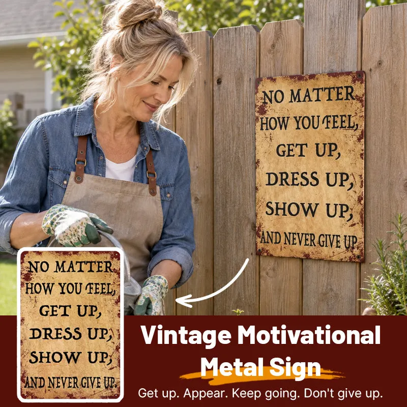 Vintage motivational metal sign wall decor