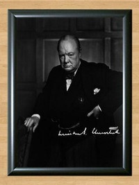 Winston Churchill Signed Autographed Photo Poster painting Poster Print Memorabilia A2 Size 16.5x23.4