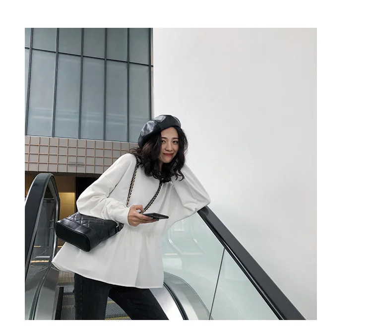 Uveng Uveng 2023 New Korean Women's Wear Loose Show Thin Students Casual Jacket Solid Color Long-Sleeved T-Shirt Hoodie Women Tide