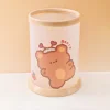 Adorable Cartoon Bunny Round Folding Matte Pens Storage Container Student Table Stationery Organizer