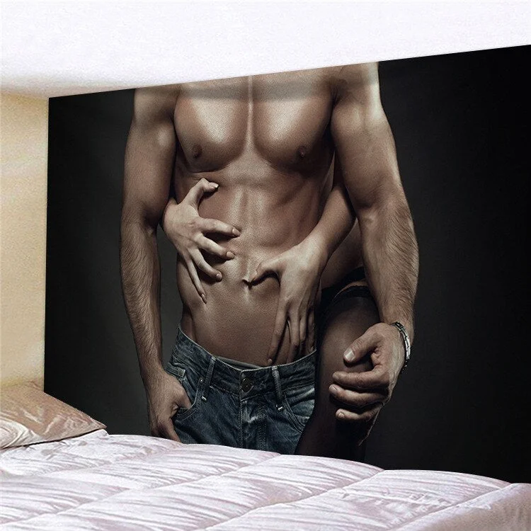 Retro Background Wall Tapestry Sexy Women Line Draw Couple Love Blanket Hippie Carpet Hanging Wall Cloth Tapestries