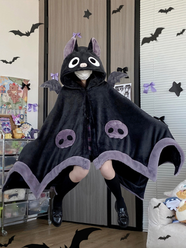 Gothic Dark Devil Bat Hooded Cloak