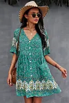 Boho Flutter Sleeves Pocketed Dress