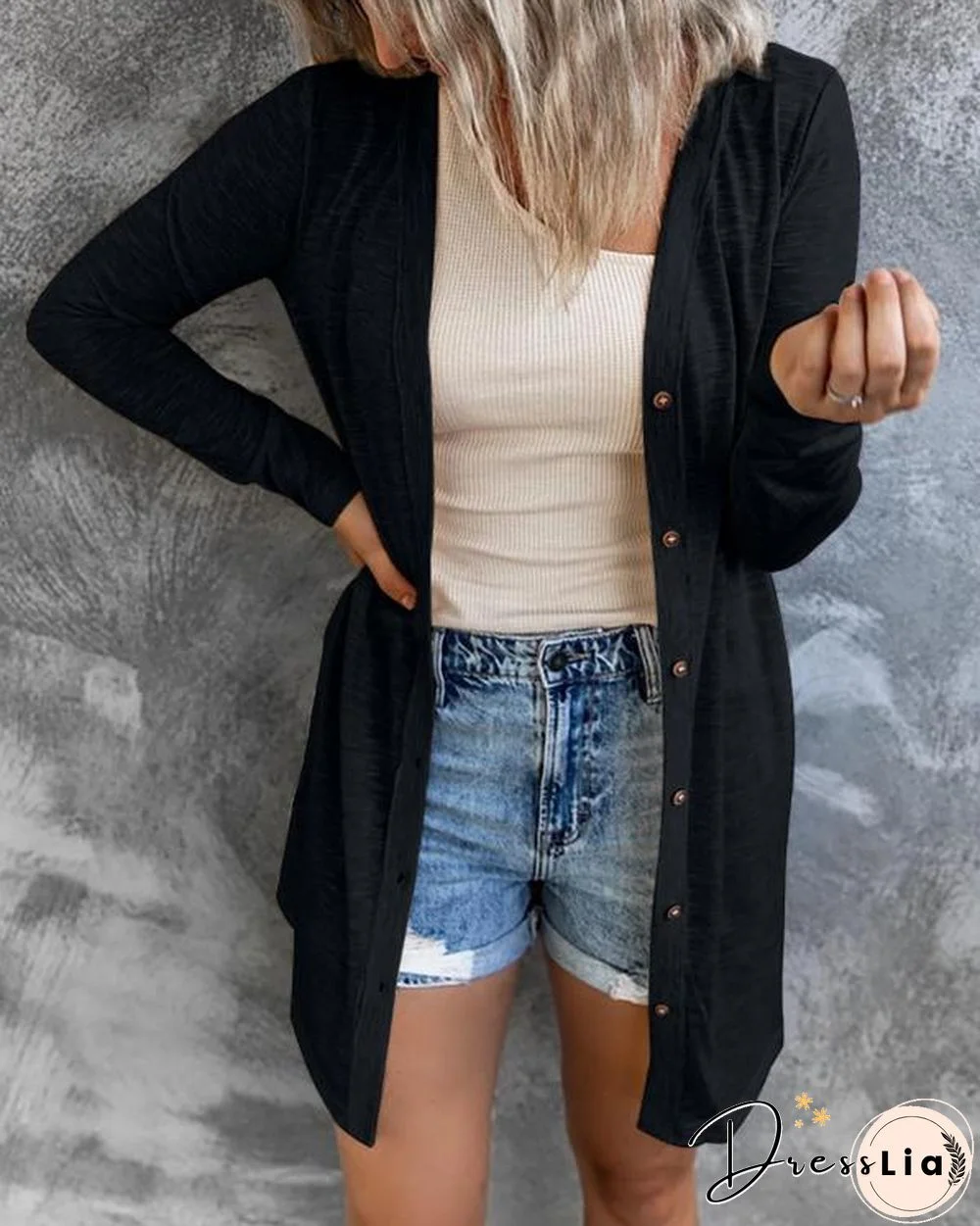 Thin Knitting Long Cardigan