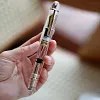 P140 Piston Fountain Pen &ndash; Transparent Resin Body | Size 8 Fine/Medium Nib | Brass Piston System | Pen Case