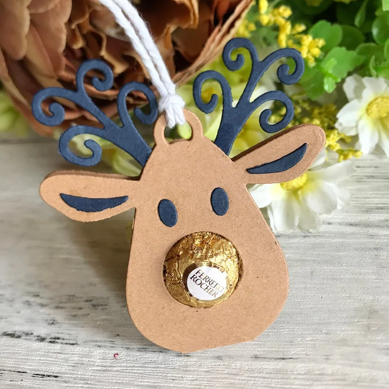 New Christmas Reindeer Chocolate Metal Cut Dies Stencils for Scrapbooking Stamp/Photo Album Decorative Embossing DIY Paper Cards