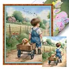 Boy Golden Retriever-11CT Stamped Cross Stitch 40*50cm/15.75*19.69in tapestrymarket