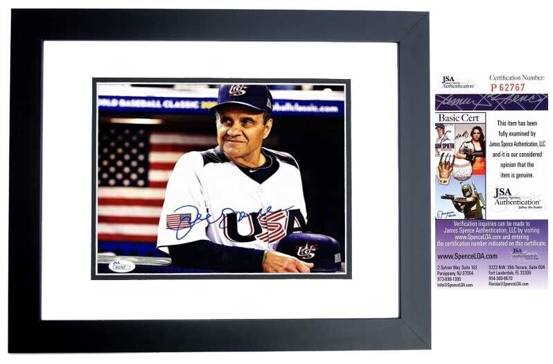 Joe Torre Signed Autographed Team USA - New York Yankees 8x10 Photo Poster painting FRAMED JSA