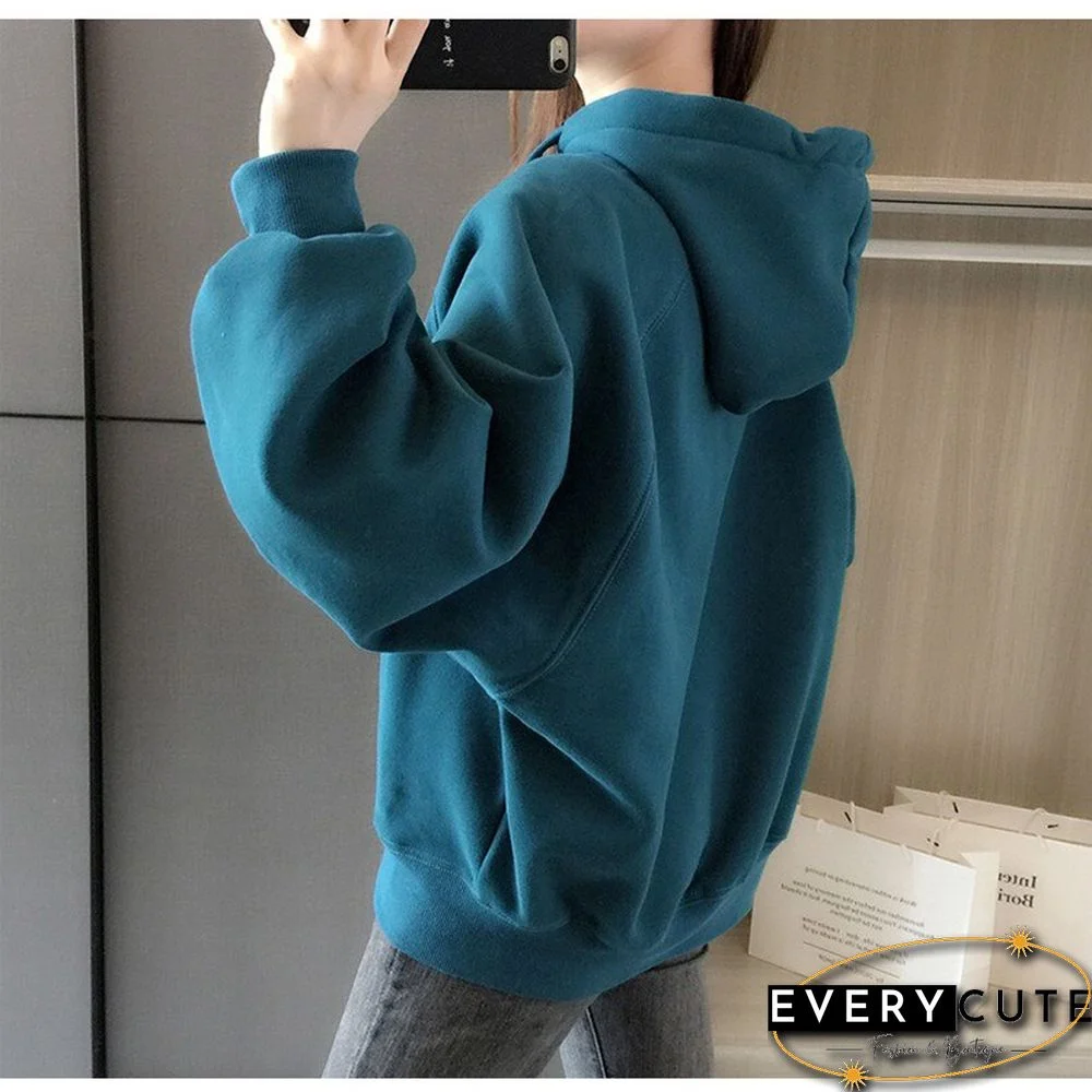 Fashion Women Hoodie Sweatshirt Korean Style Loose Veste Woman Streetwear Cartoon Print Jacket Hoody Coats Hoodies Femmes