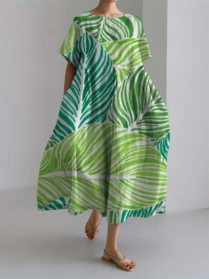 Women's Casual Floral Design Printed Casual Loose Dress
