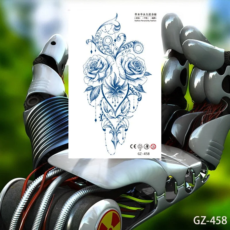 Drop Shipping Temporary Tattoo Stickers Sexy Flowers Juice Ink Lasting Girl Arm Neck Back Waist Buttocks Fake Tatoo Hot Sale DIY