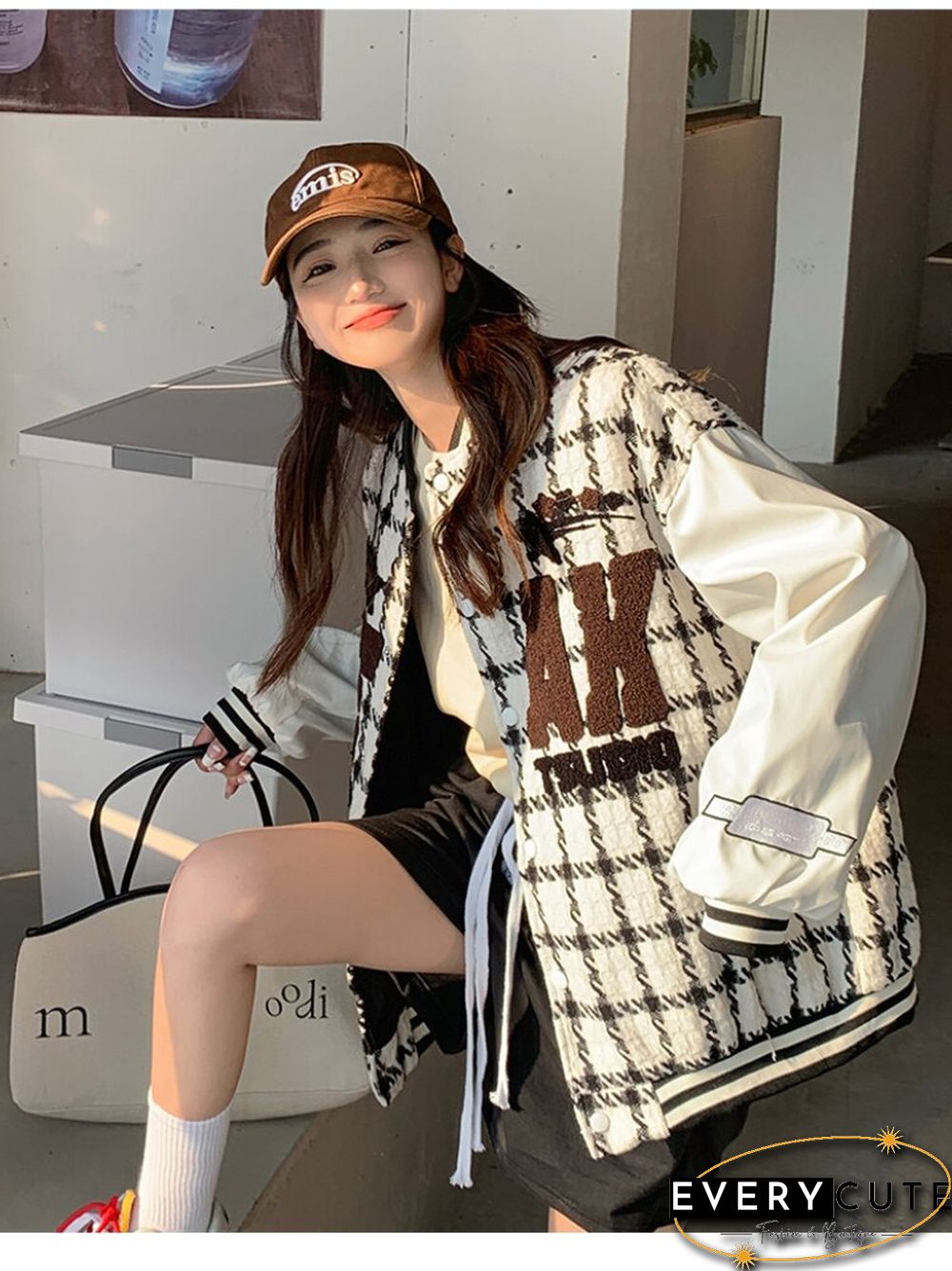 American Street Style Baseball Uniform Women Vintage Embroidered Jacket Student Fall Design Oversize High Street Outwear