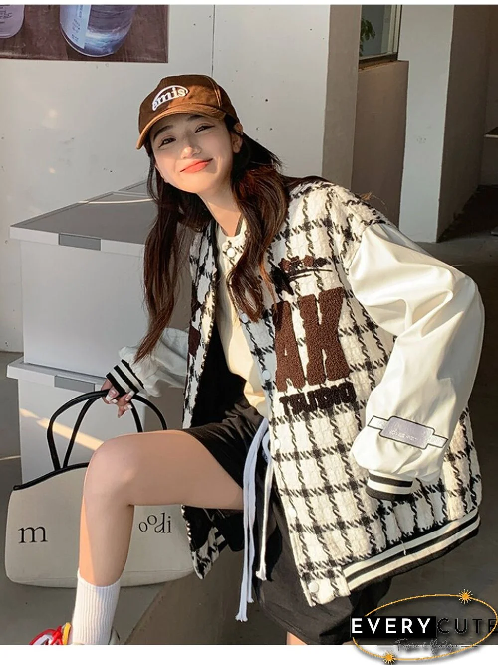 American Street Style Baseball Uniform Women Vintage Embroidered Jacket Student Fall Design Oversize High Street Outwear