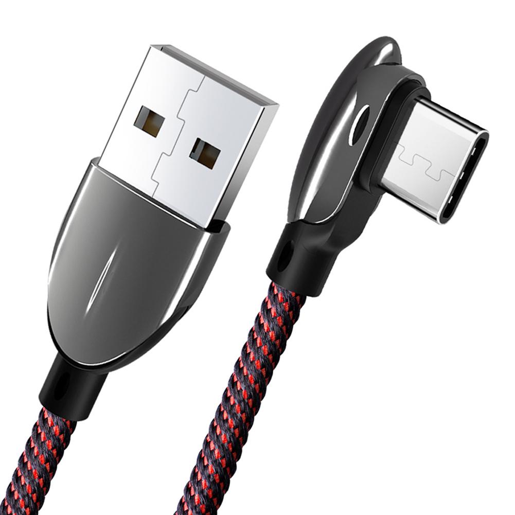 

1.2m Elbow Shark Braided USB Type-C Data Cable QC3.0 5A Fast Charging Cord, 501 Original