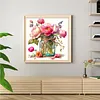 Flowers Full 18CT 2 Strands DIY Stamped Cross Stitch Kits for Beginners Adults Home Wall Decor Cross Stitch Art and Crafts Kits 25x25cm