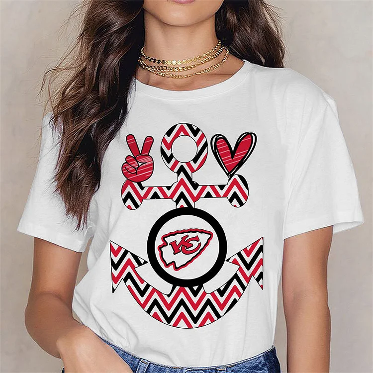 Kansas City Chiefs Women's White Relaxed T-Shirt