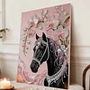 DIY Pearl Painting Horse for Home Wall Decor with Frame(30x40cm)