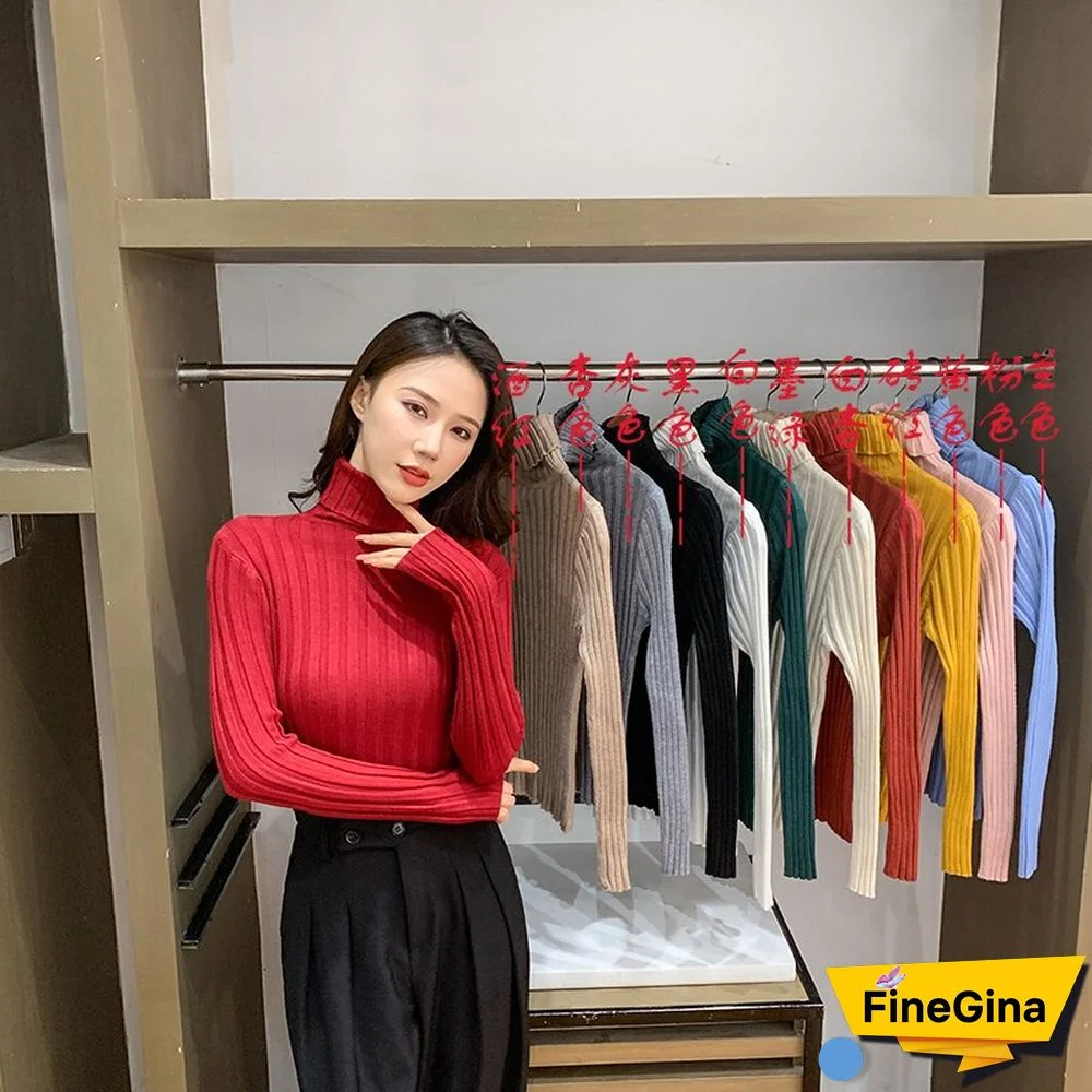 Christmas Gift Women Sweater Turtleneck Pullovers Autumn Winter Sweaters New long sleeve Thick Warm Soft Female Sweater
