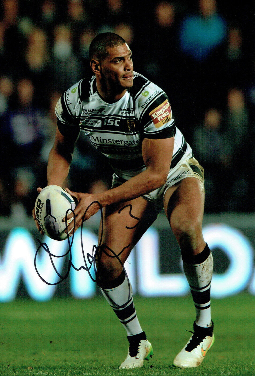 Leon PRYCE Hull FC Rugby League Signed Autograph 12x8 Photo Poster painting AFTAL COA