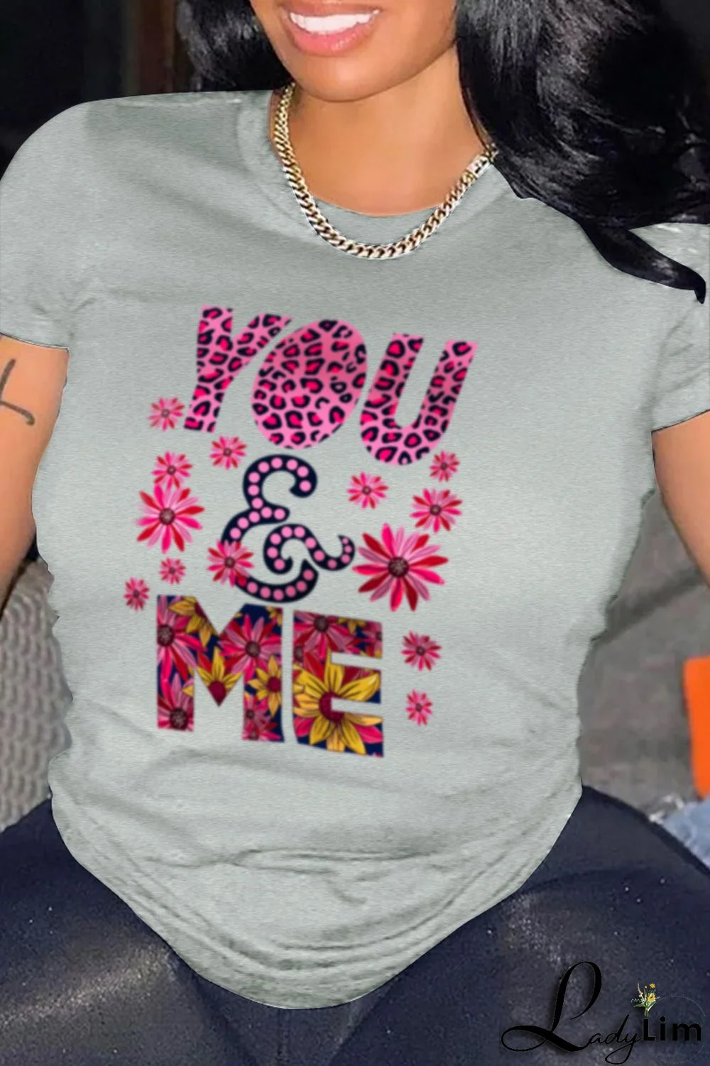 White Street Vintage Print Split Joint O Neck T-Shirts