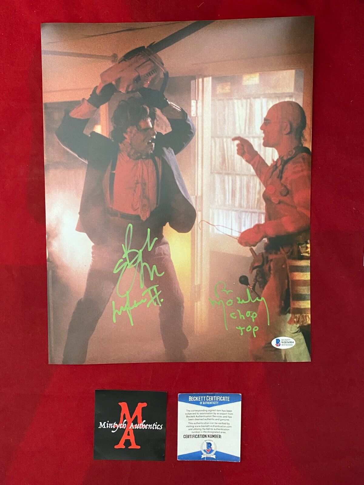 BILL MOSELEY & BOB ELMORE SIGNED 11x14 Photo Poster painting! TEXAS CHAINSAW MASSACRE! BECKETT!