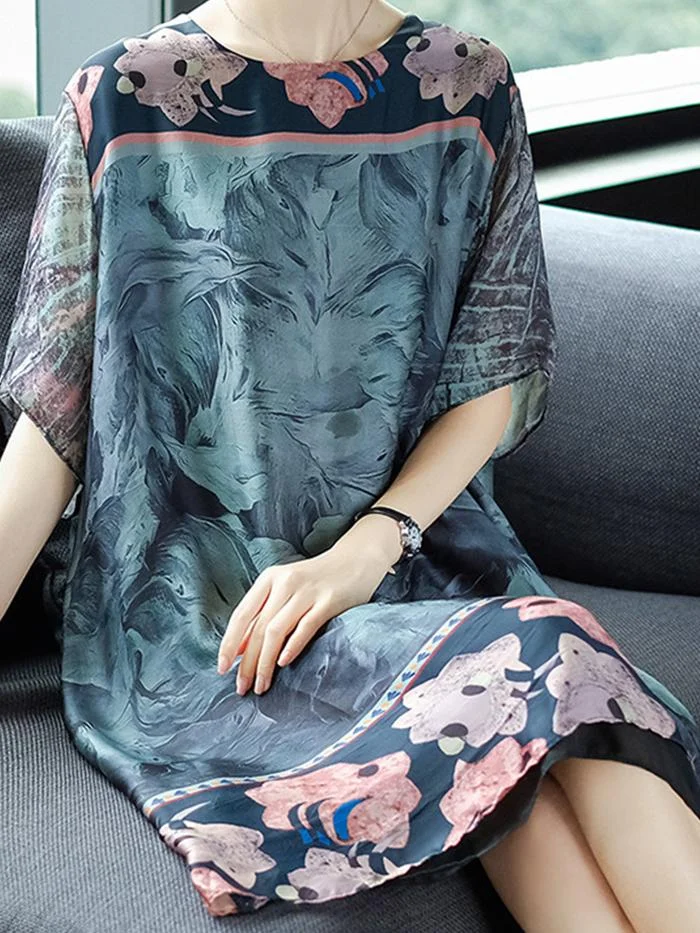 Fashion Printed Mid-length Dress