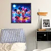 Silhouette De Mickey La Souris Complète Rond Diamant Peinture 30X30CM