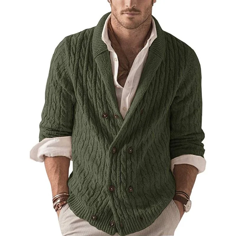 Cardigan Men's Sweater New Solid Color Knitted Coat