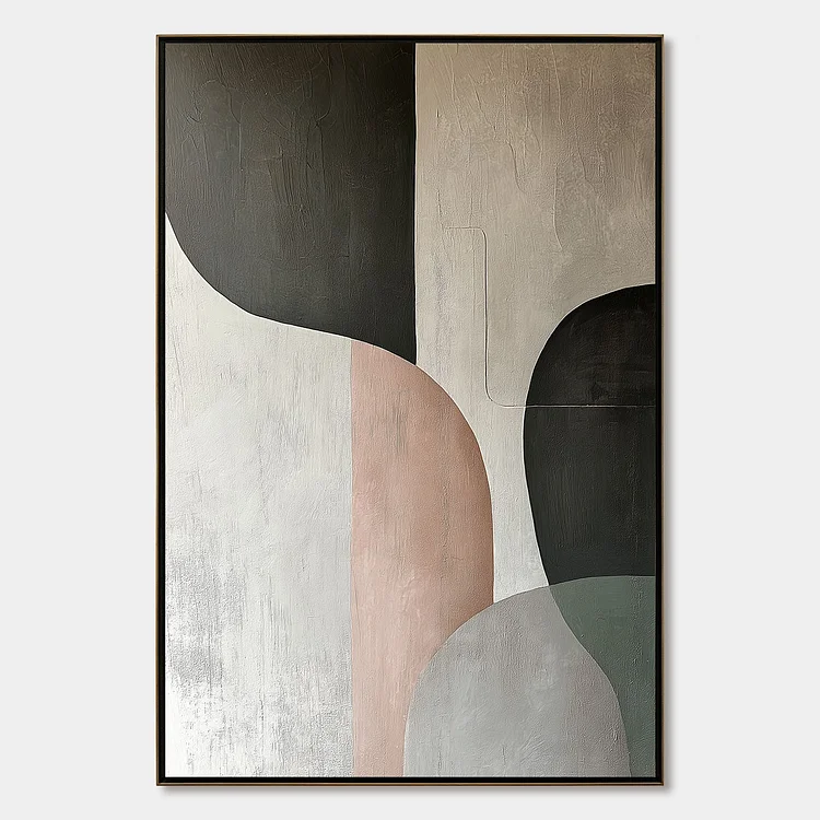 URBAN FORMS: Textured Minimalist Abstract Oil Painting（Canvas painting）