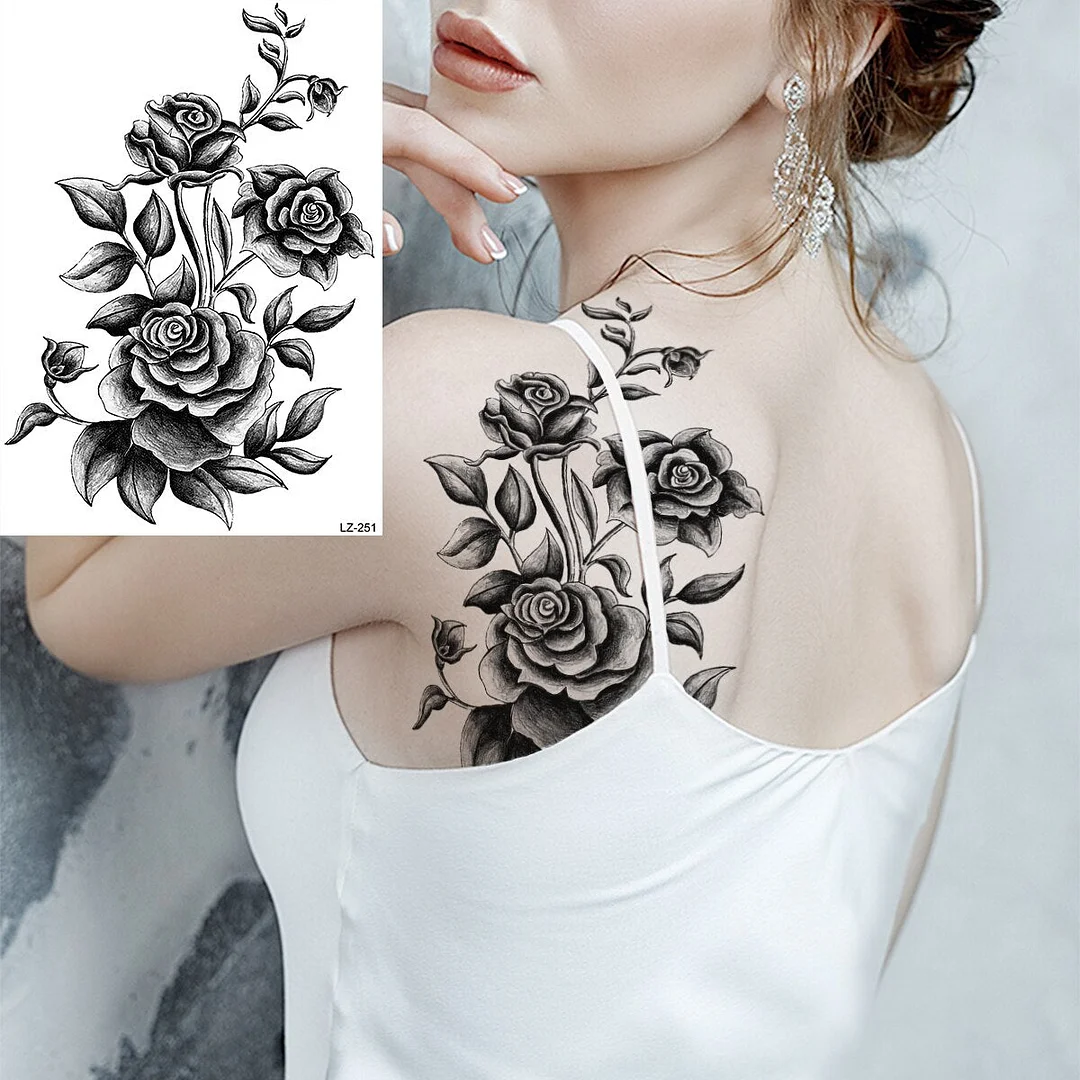 Black Henna Lotus Pendant Underboob Mandala Feather Temporary Tattoos For Women Adult Butterfly Whale Fake Tattoo Arm Tatoo