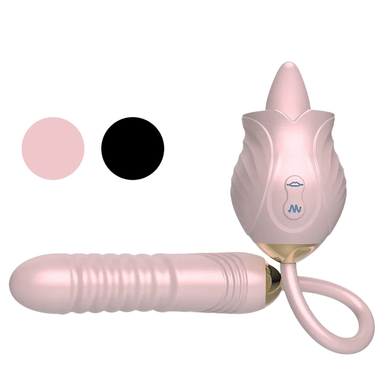 Licking Rose Toy with Thrusting Dildo