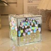 Tulip Night Light Handmade DIY Magic Cube Tulips Flower Table Lamp and Mirror Home decor Gift