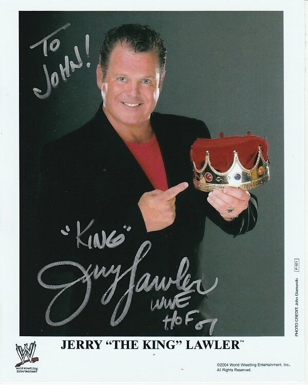 JERRY THE KING LAWLER Autographed Signed WWE WRESTLING Photo Poster paintinggraph - To John