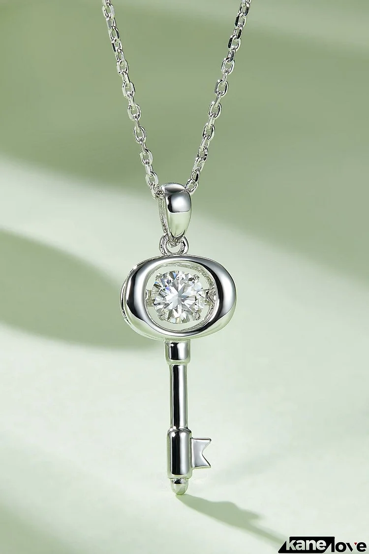 Moissanite Key Pendant Necklace