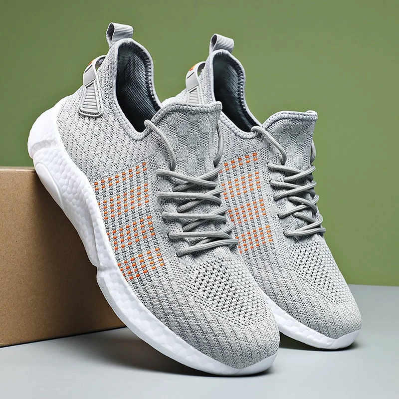 2021 Fashion Sneakers Men High Quality New Casual Shoes For Men Spring Summer Lace UP Breathable Mesh Big Size 45 46 Male Shoes