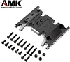 AMK Metal Gearbox Mount Transmission Holder for 1/10 RC Crawler Axial SCX10 II 90046 90047 90075 RC Car Skid Plate Upgrade Parts (Black)