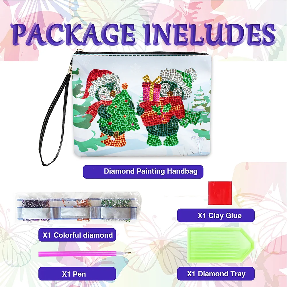Christmas Special Shape DIY Diamond Painting Bag PU Leather